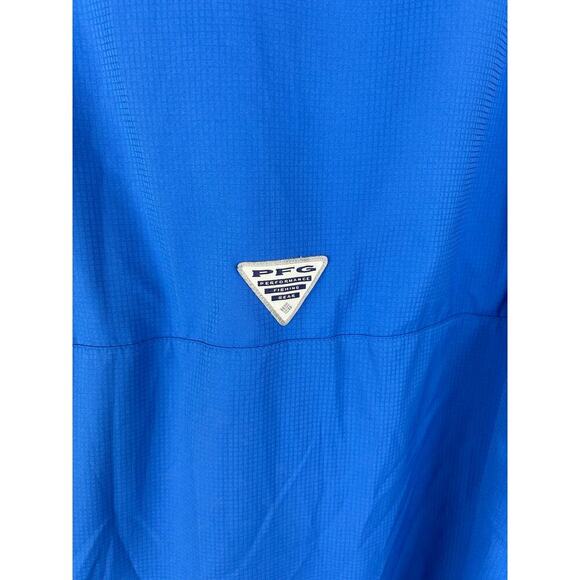 Columbia PFG Button Front Shirt Size XXL Blue Omni-Shad Outdoor Hiking Fishing - Picture 8 of 8